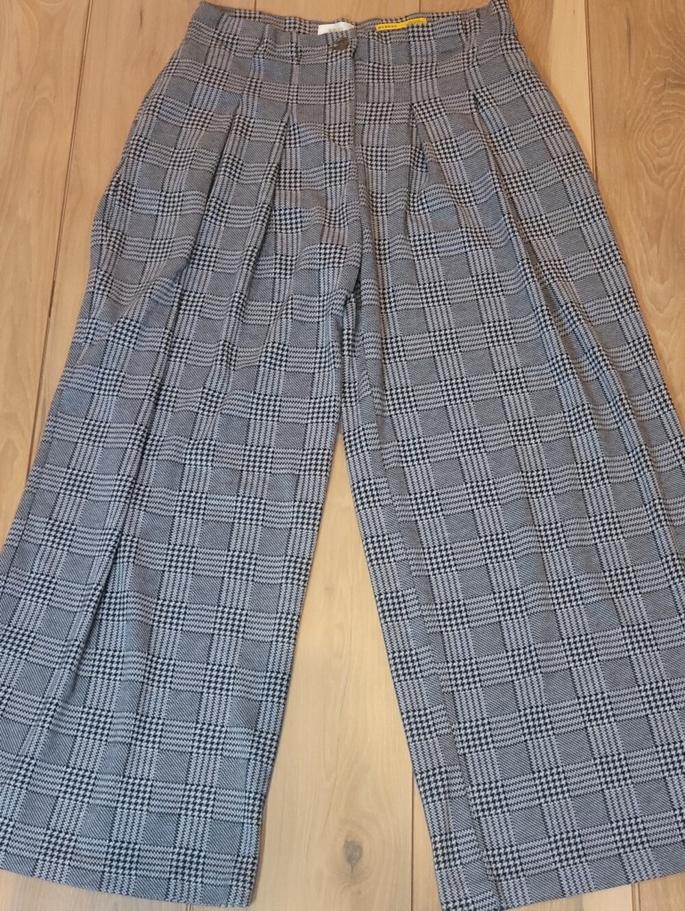 Anthropologie Maeve The Avery Pleated Wide Leg Plaid Trousers Size 10
